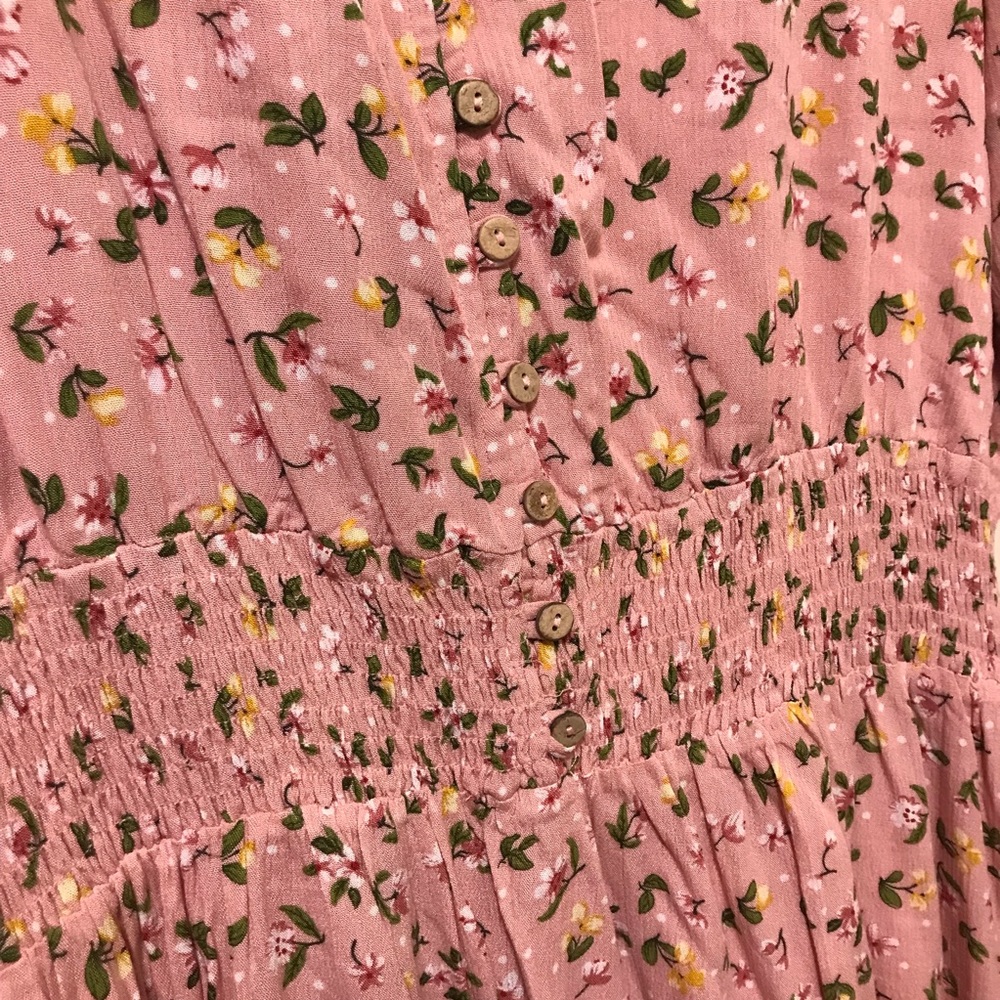 NWT Pinkblush Pink Floral Tie Sleeve Materntiy Plus Midi Dress - Picture 6 of 8